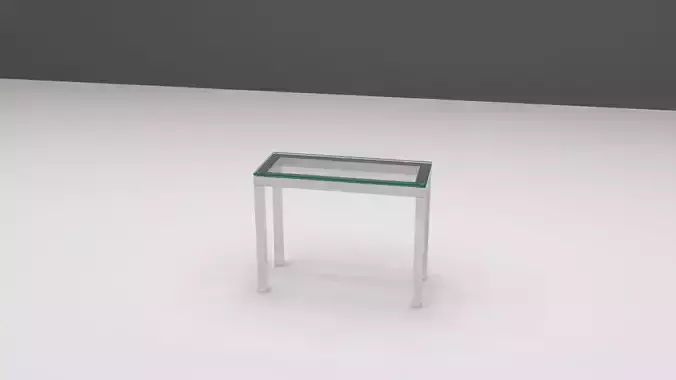 MESA DE ALUMINIO COM TAMPO DE VIDRO 3D model