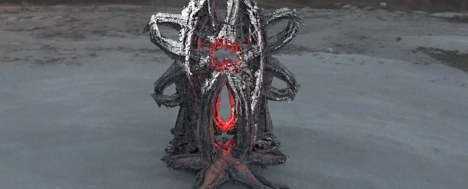 Hydra Dark Stone Maze Arch 3D model_0