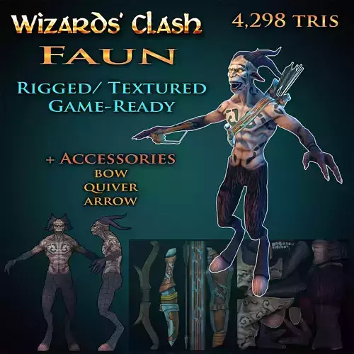 FAUN - Game-ready Character - MID-POLY version ONLY - Blender