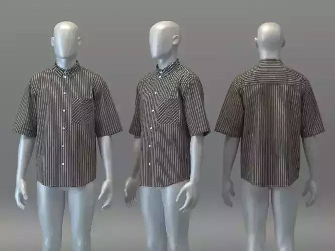  Oversized Striped Shirt