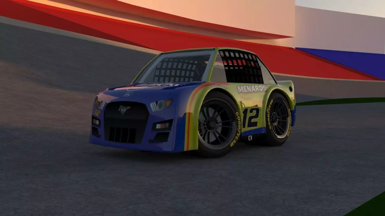 Ryan Blaney Nascar Team Penske 2023 Tiny Car Low-poly 3D model_0