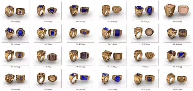 ring 50 pieces drawing 3d rihone drawing ring