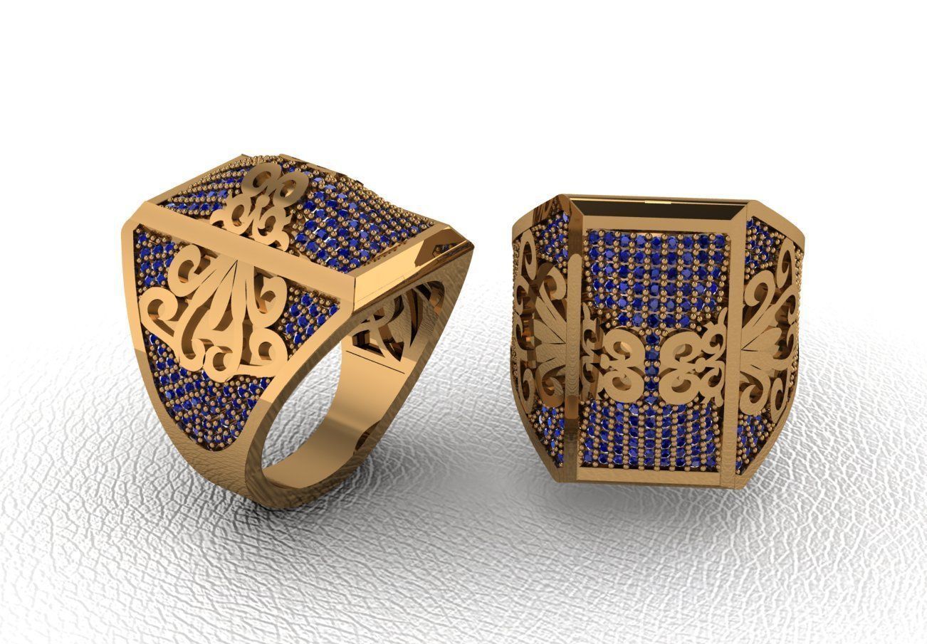 ring 50 pieces drawing 3d rihone drawing ring 3D print model_13