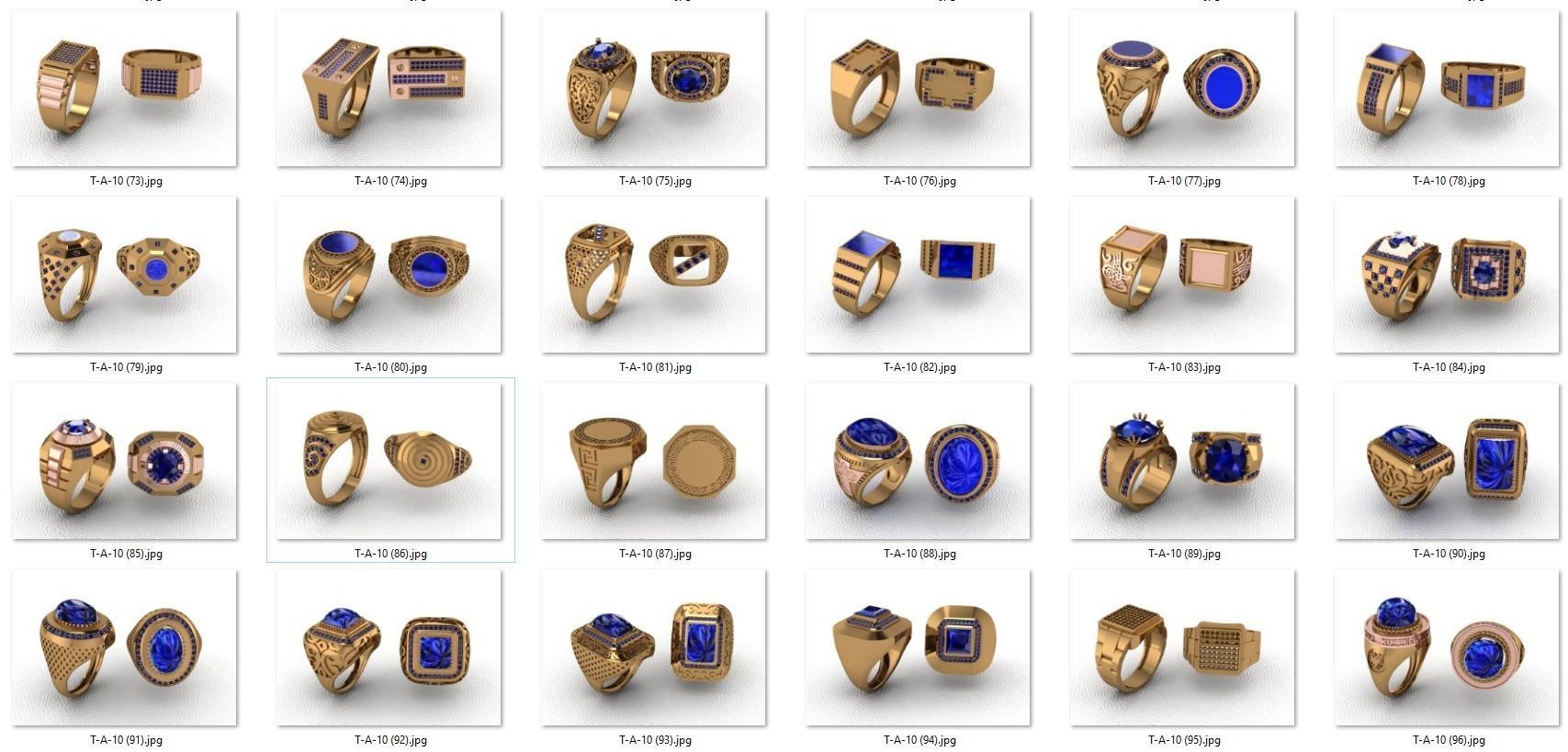 ring 50 pieces drawing 3d rihone drawing ring 3D print model_1