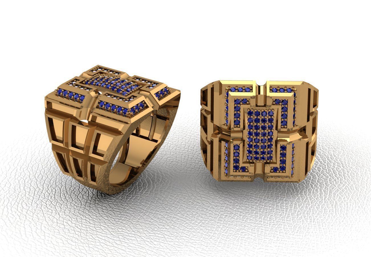 ring 50 pieces drawing 3d rihone drawing ring 3D print model_20