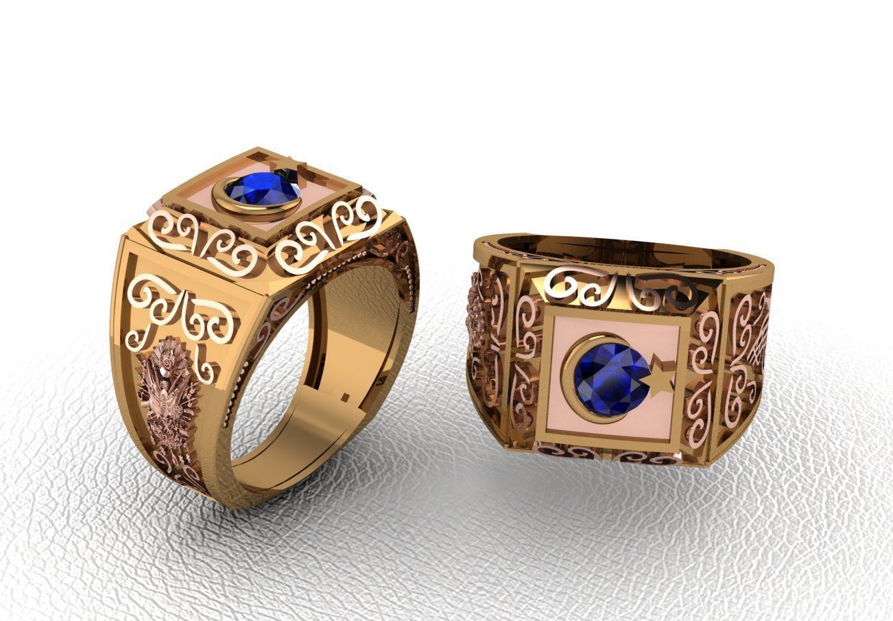 ring 50 pieces drawing 3d rihone drawing ring 3D print model_2