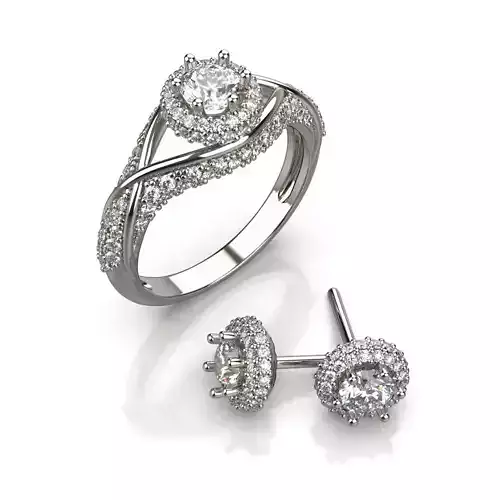 Delicate Engagement Ring with gemstones 