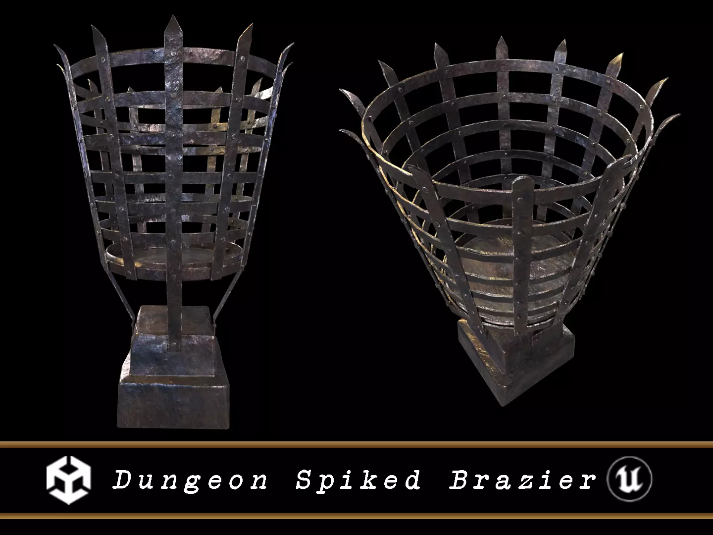 Dungeon Spiked Brazier Low-poly 3D model