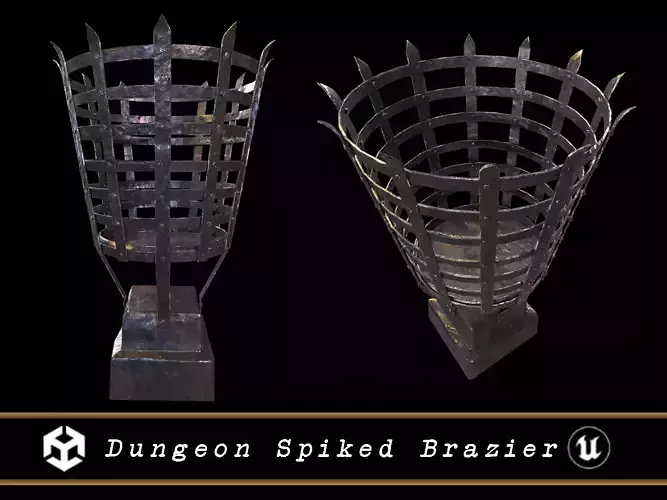 Dungeon Spiked Brazier Low-poly 3D model