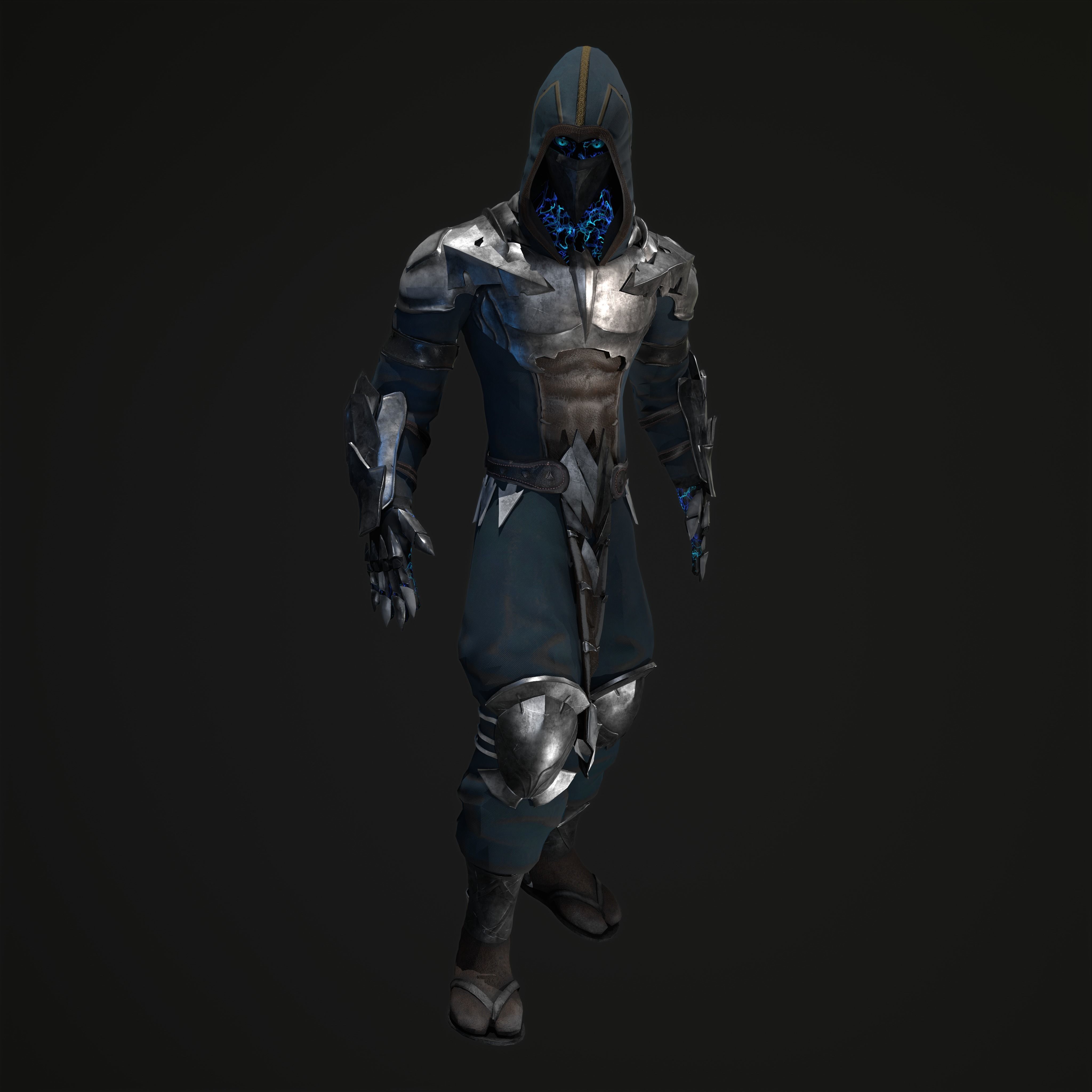 Ninja Low-poly 3D model_4