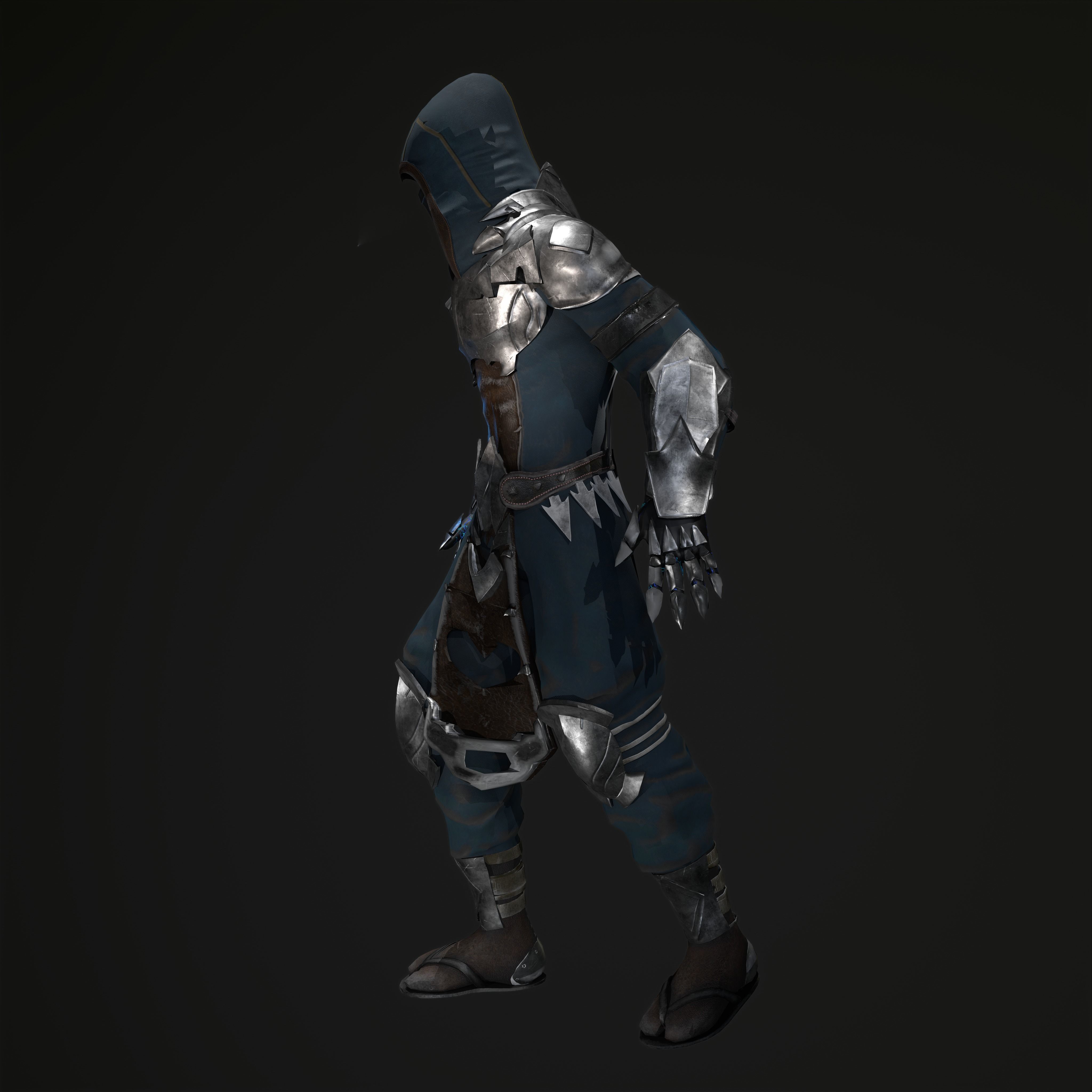 Ninja Low-poly 3D model_3