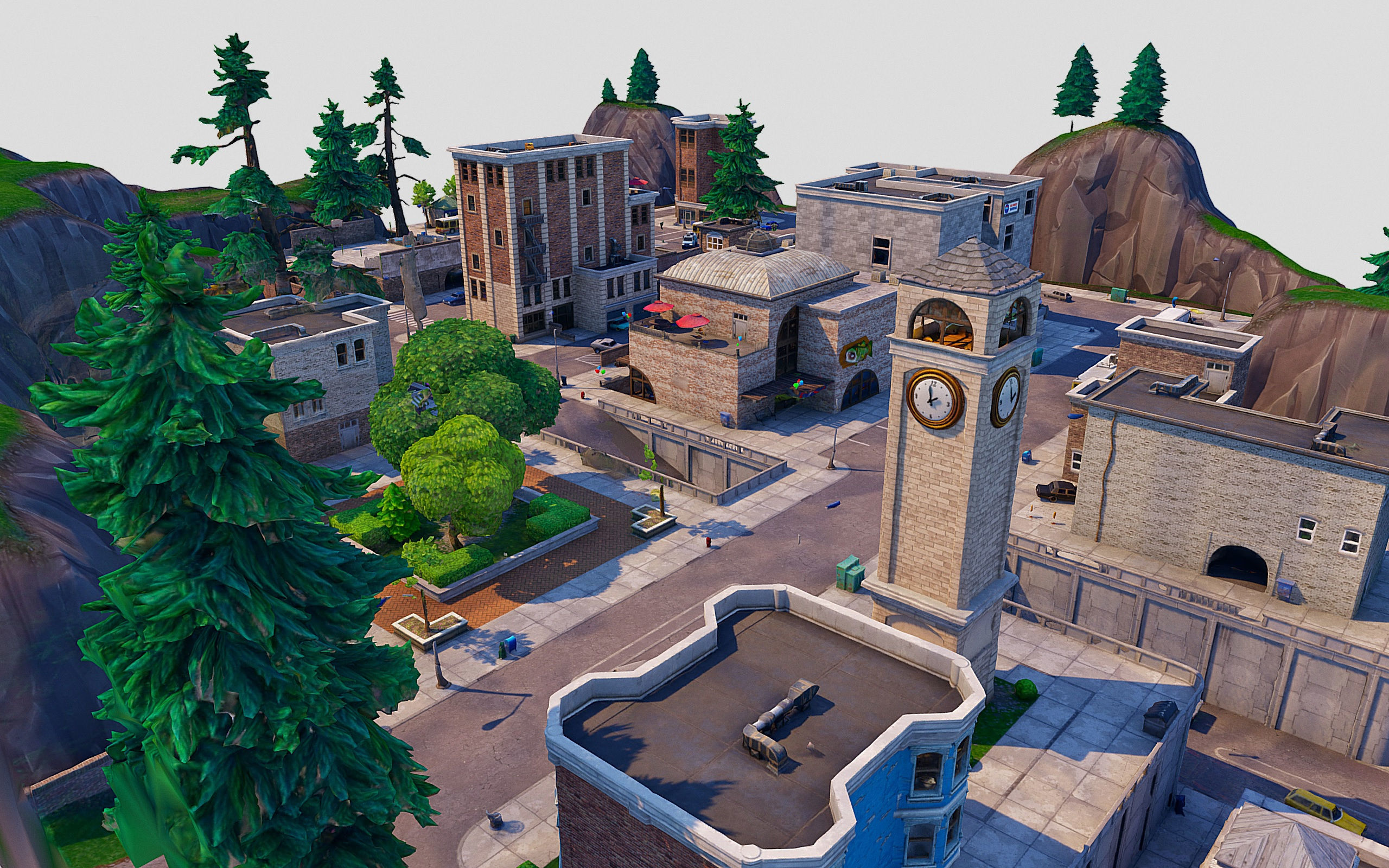 Tilted Towers - Fortnite Ingame Photogrammetry Low-poly 3D model_1