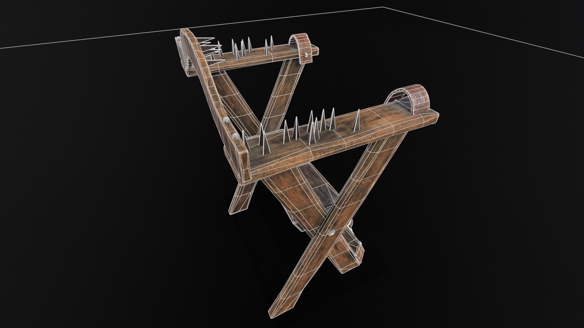 Spiked Torture Chair Low-poly 3D model_15