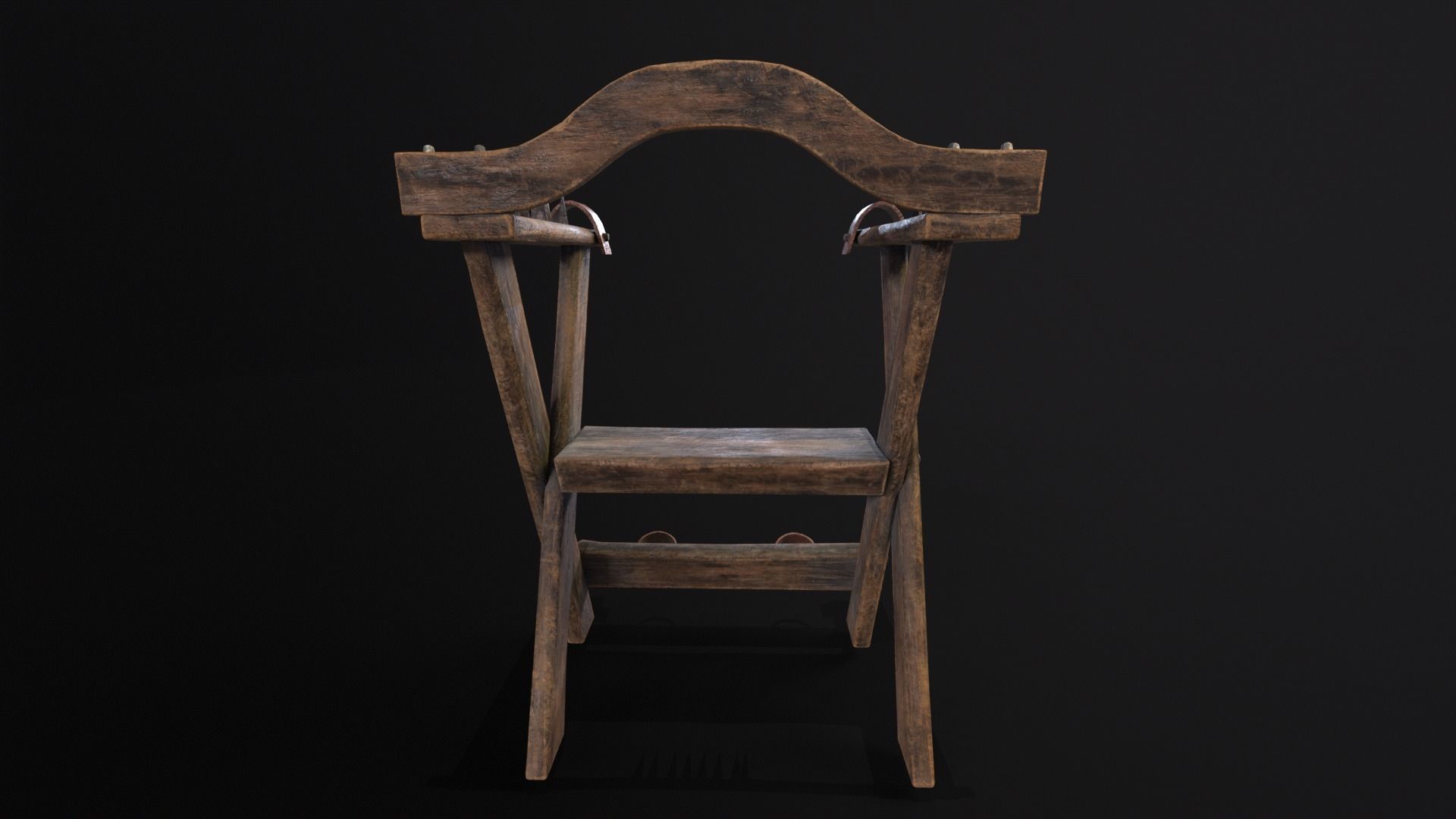 Spiked Torture Chair Low-poly 3D model_10