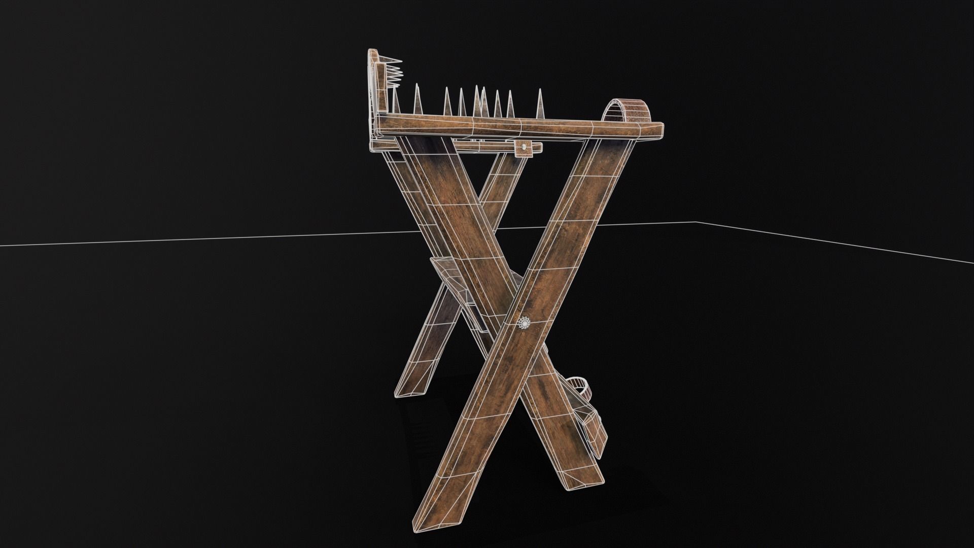 Spiked Torture Chair Low-poly 3D model_17