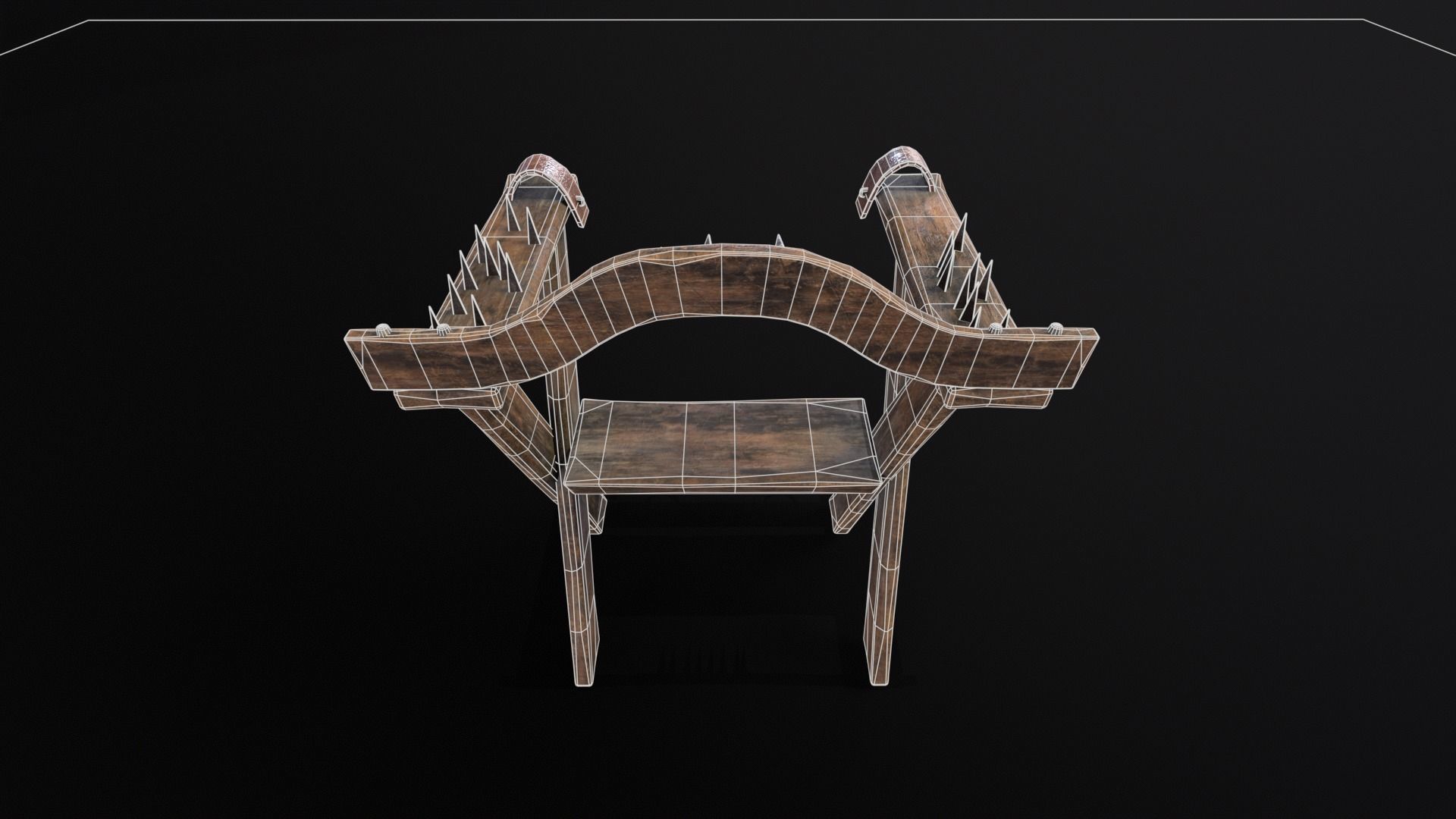Spiked Torture Chair Low-poly 3D model_13