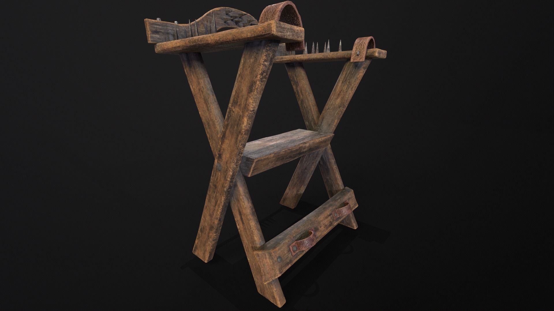 Spiked Torture Chair Low-poly 3D model_20