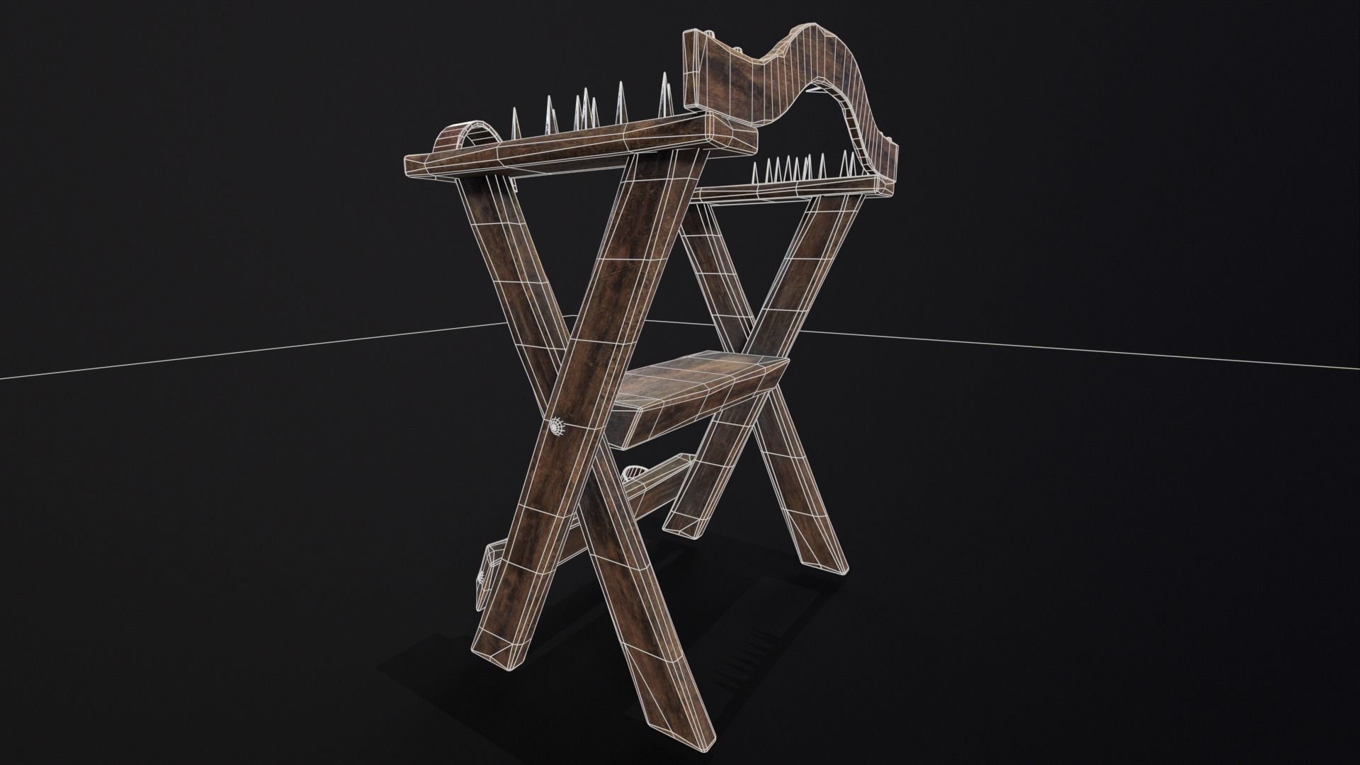 Spiked Torture Chair Low-poly 3D model_9