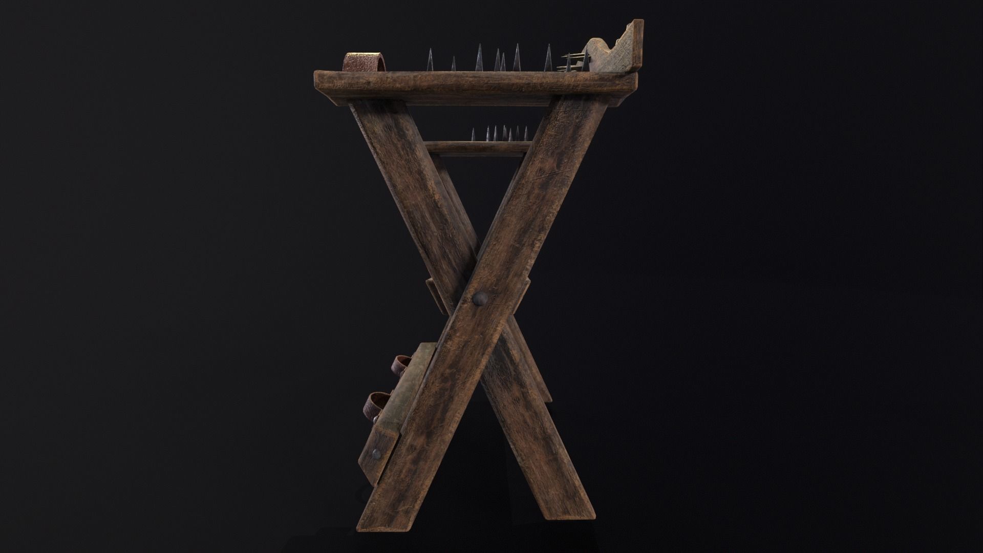 Spiked Torture Chair Low-poly 3D model_6