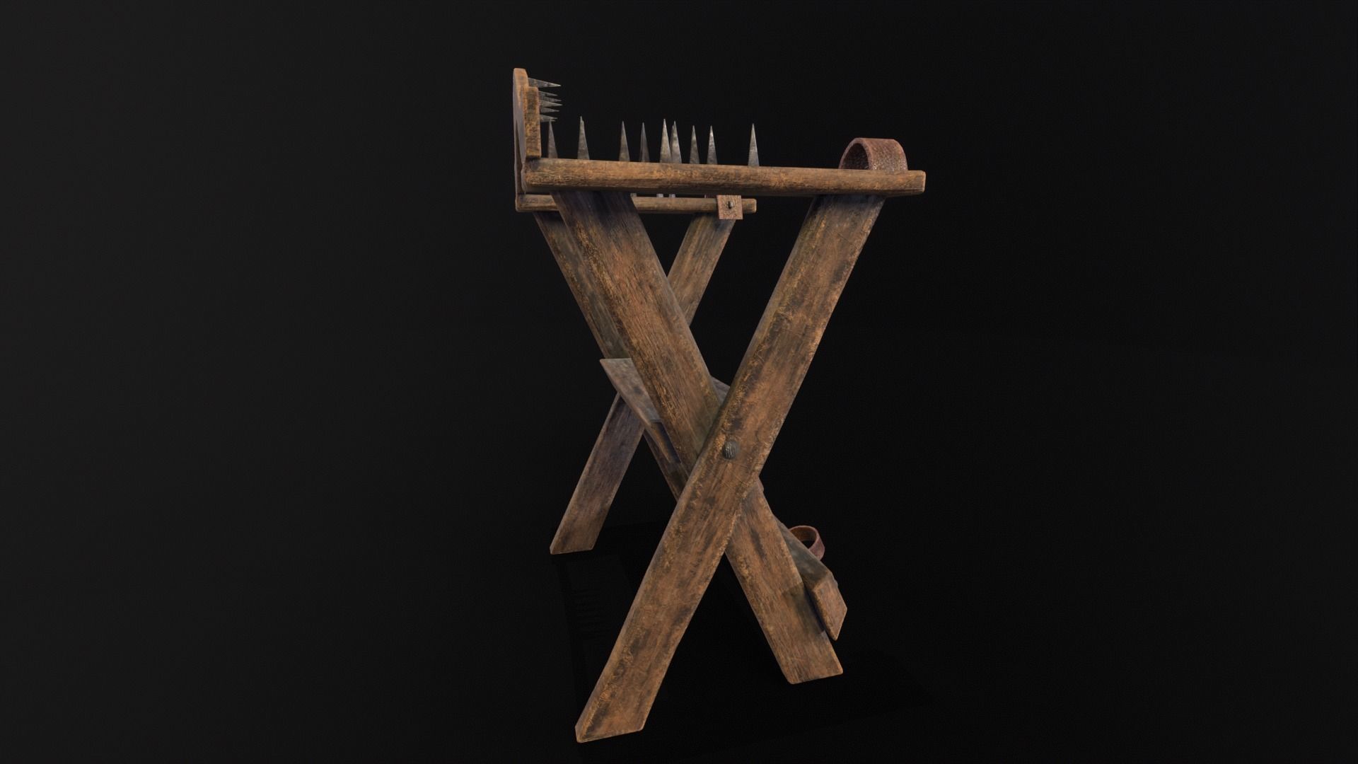 Spiked Torture Chair Low-poly 3D model_16
