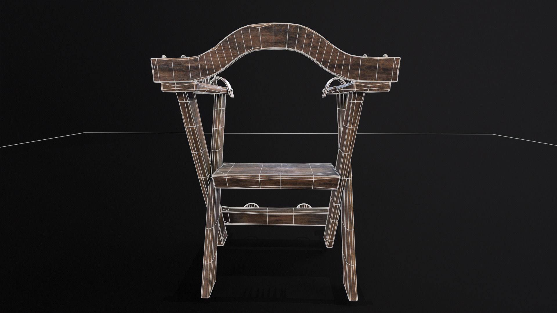 Spiked Torture Chair Low-poly 3D model_11