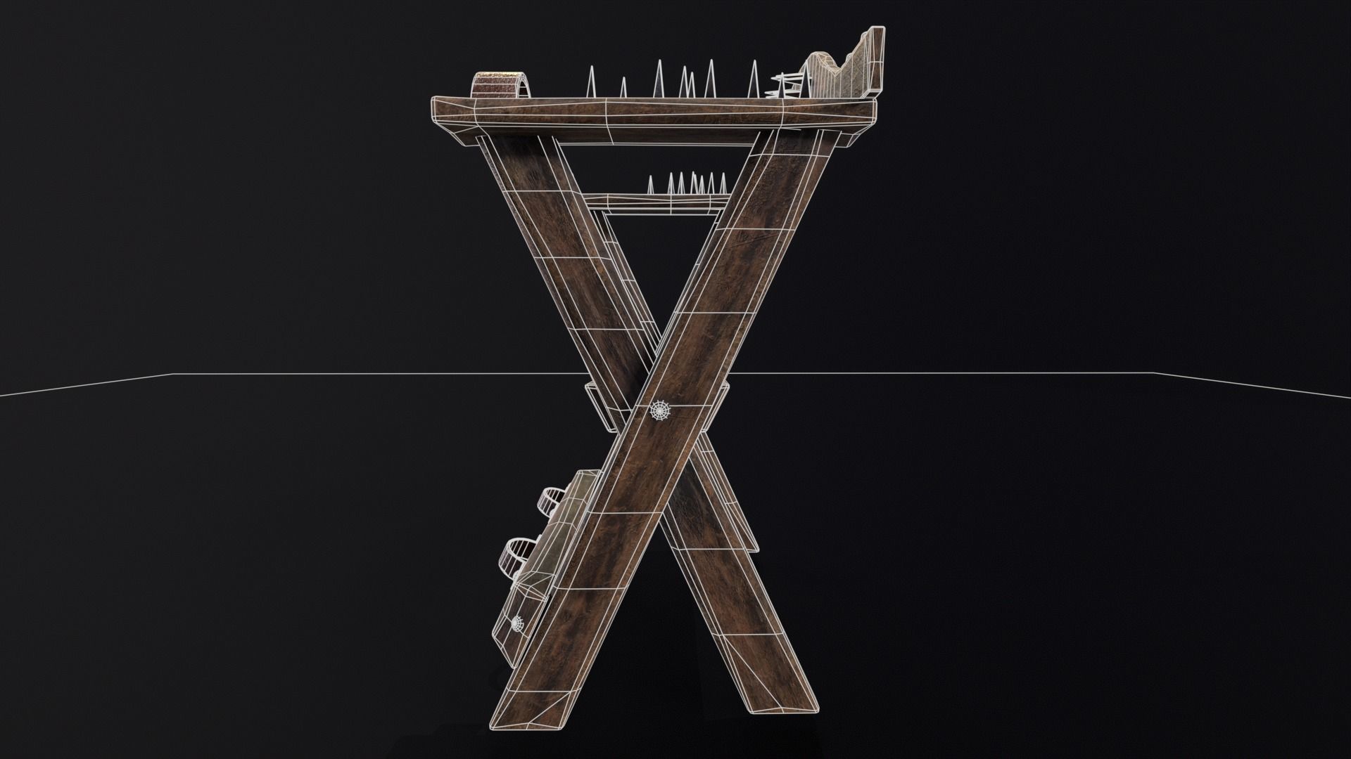 Spiked Torture Chair Low-poly 3D model_7