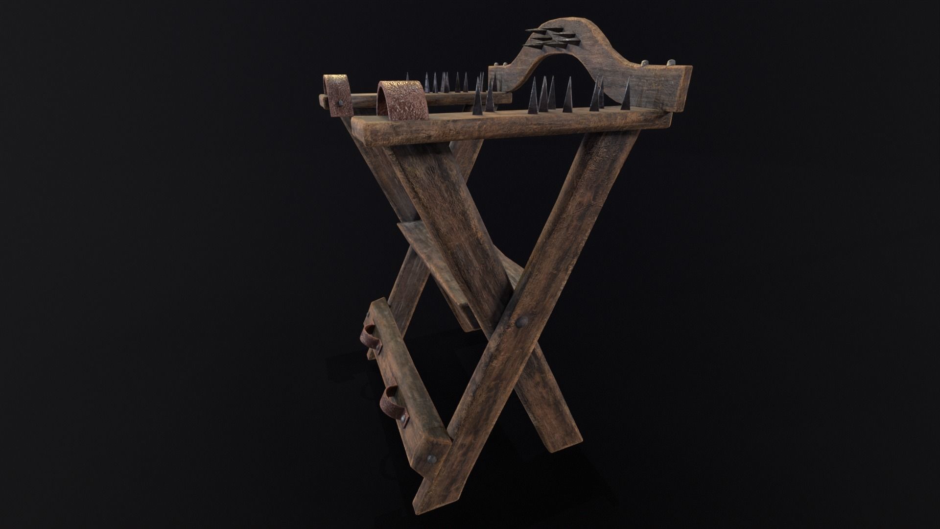 Spiked Torture Chair Low-poly 3D model_4
