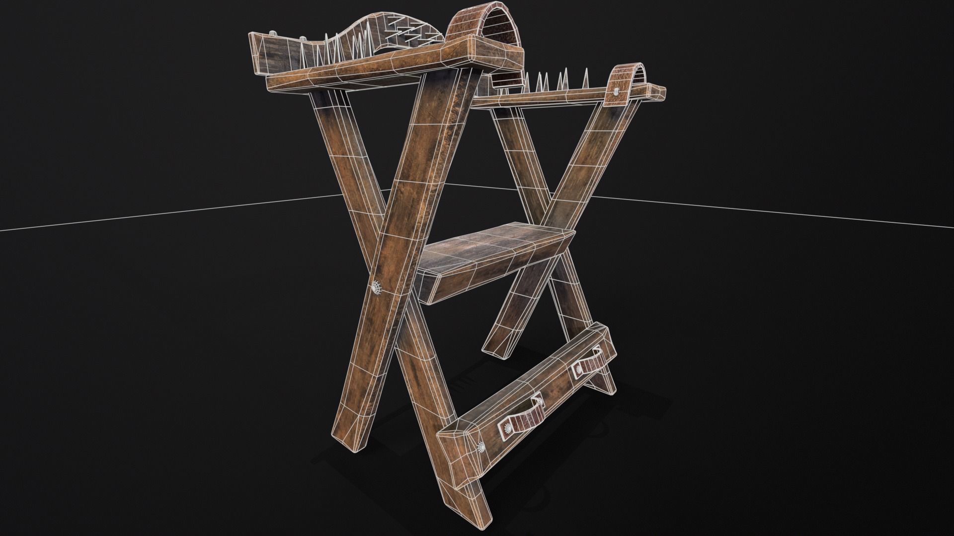 Spiked Torture Chair Low-poly 3D model_21