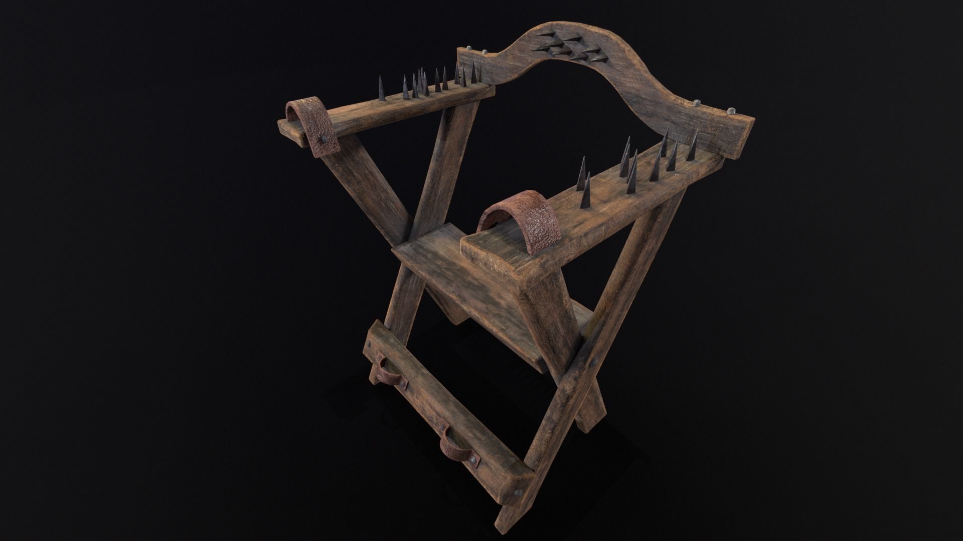 Spiked Torture Chair Low-poly 3D model_2