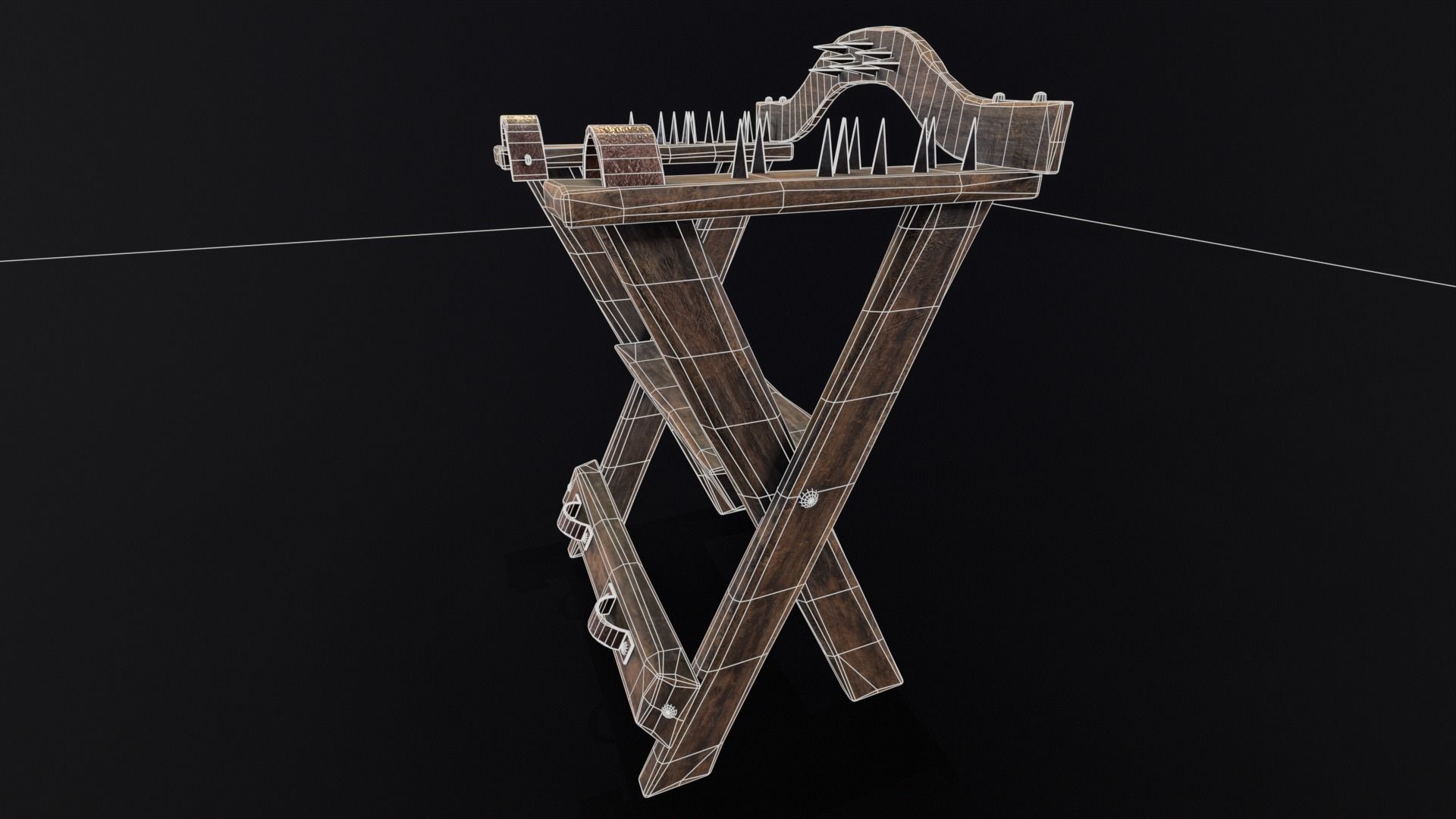 Spiked Torture Chair Low-poly 3D model_5
