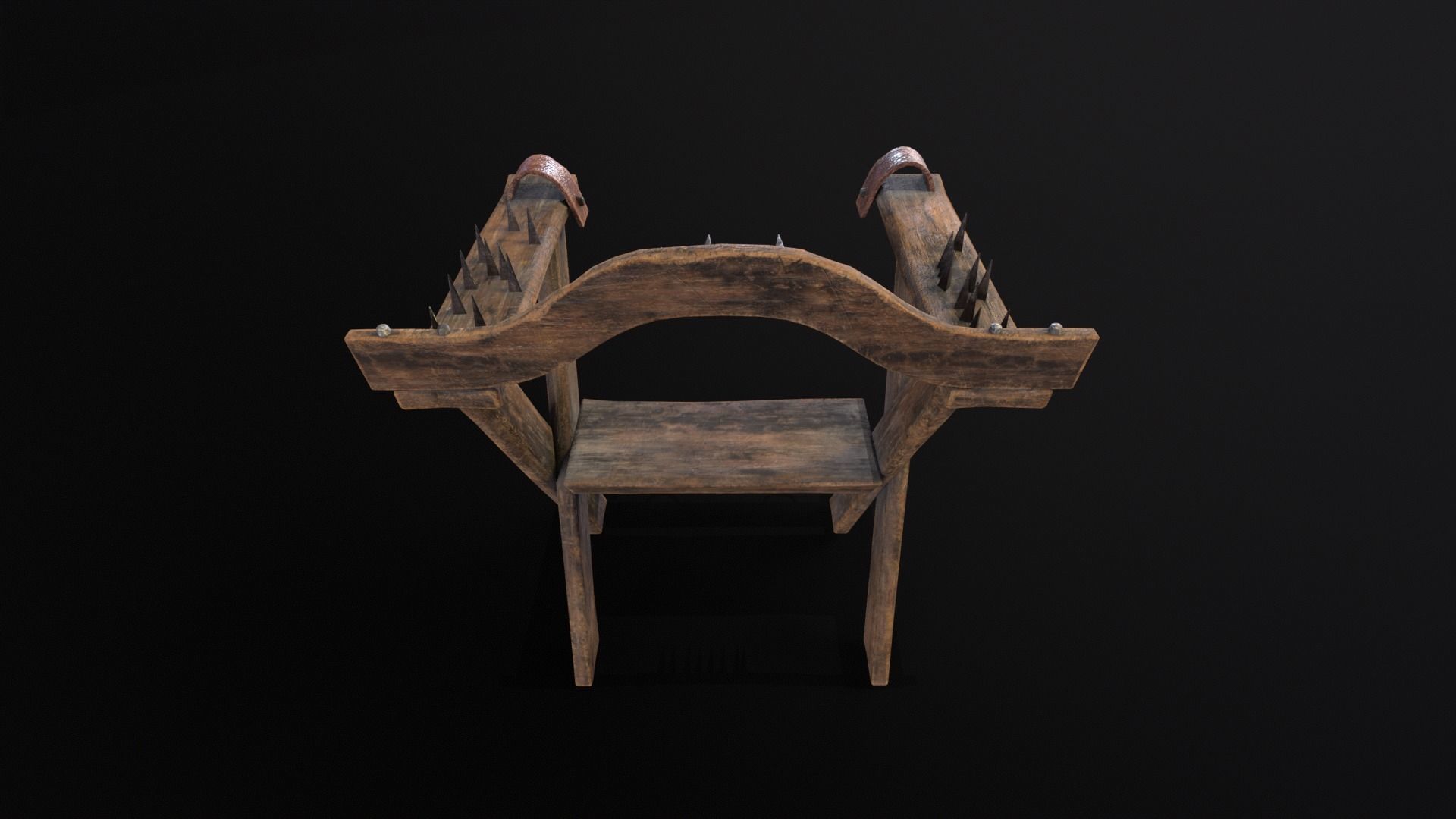 Spiked Torture Chair Low-poly 3D model_12