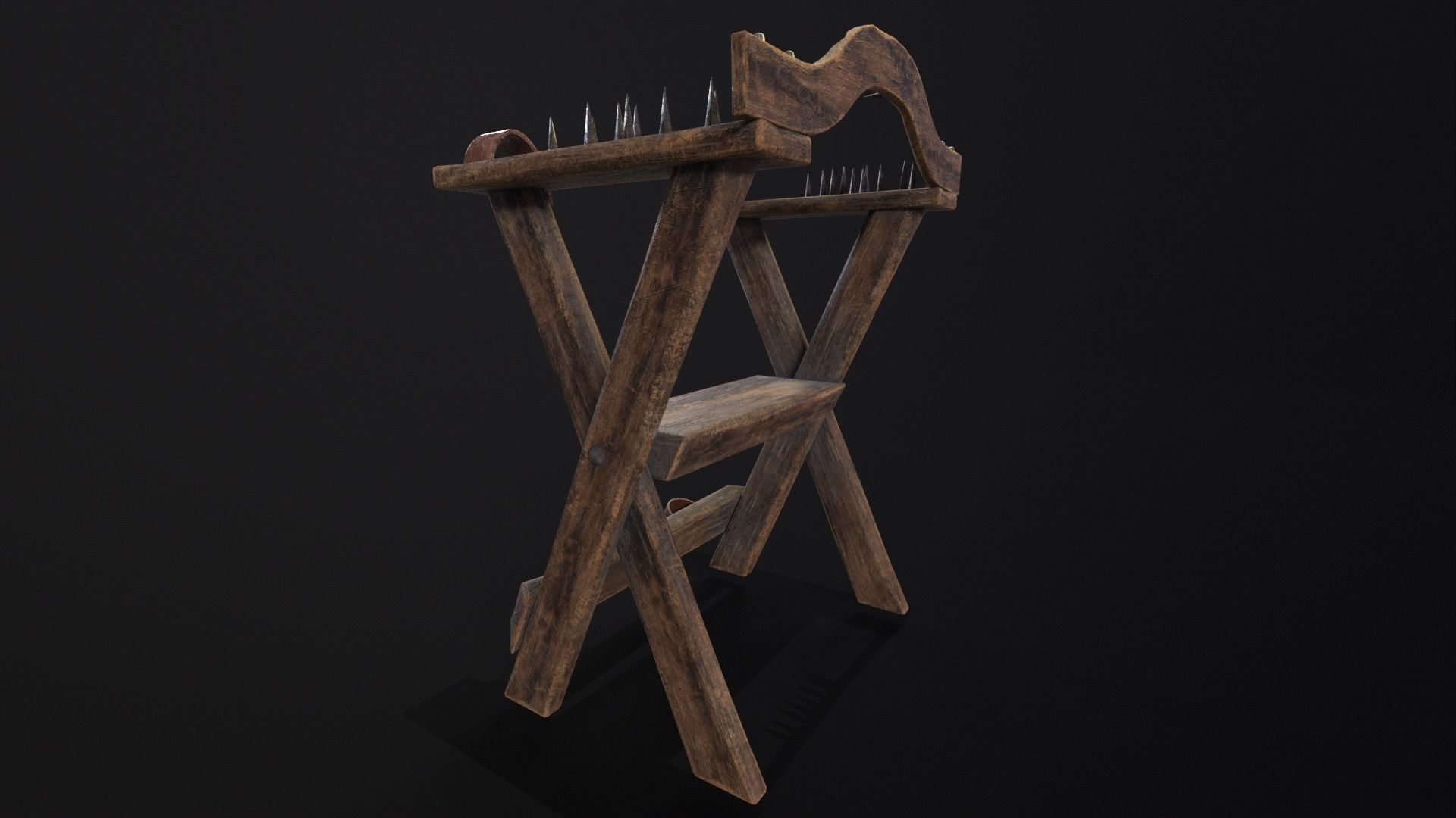 Spiked Torture Chair Low-poly 3D model_8