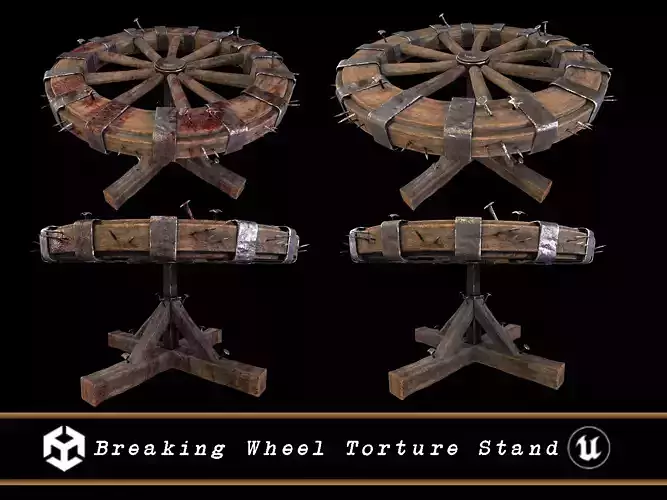 Breaking Wheel Torture Low-poly 3D model