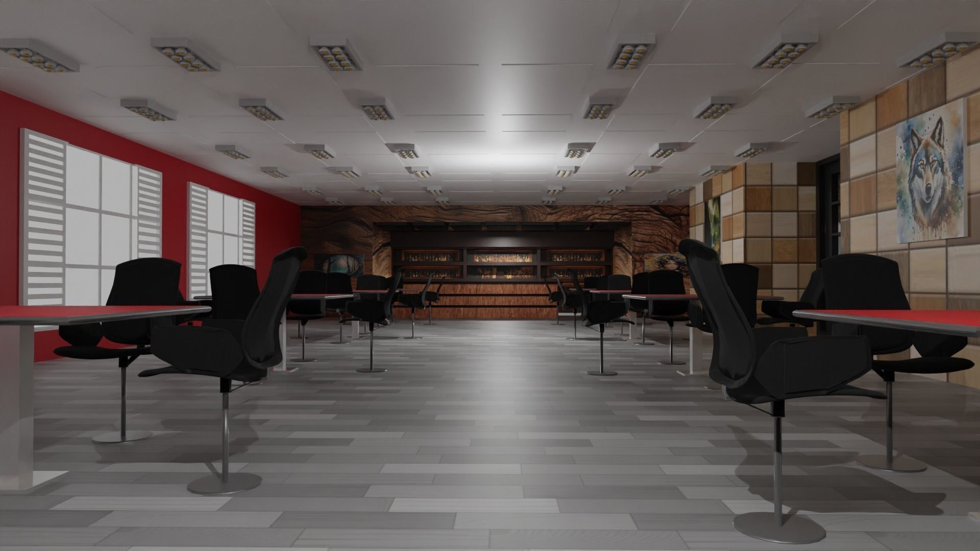 Cafe Interior Low-poly 3D model_5