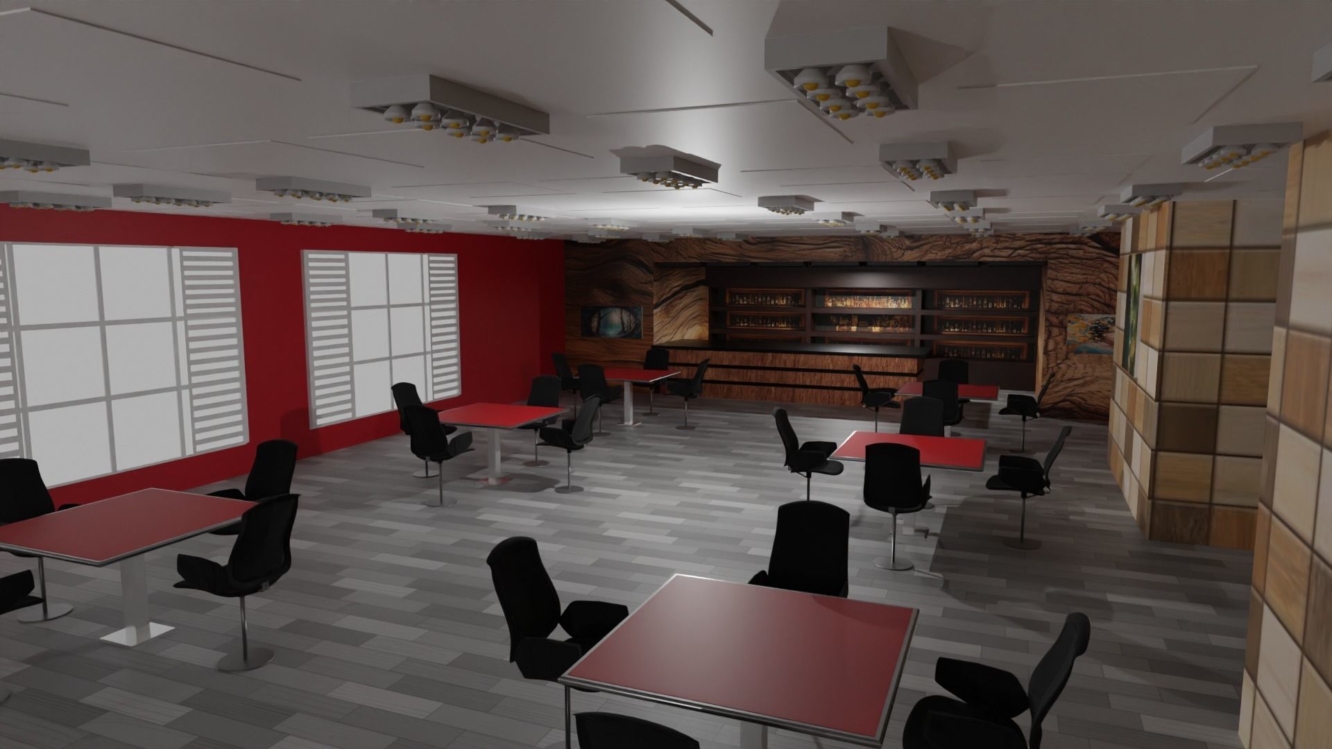 Cafe Interior Low-poly 3D model_3