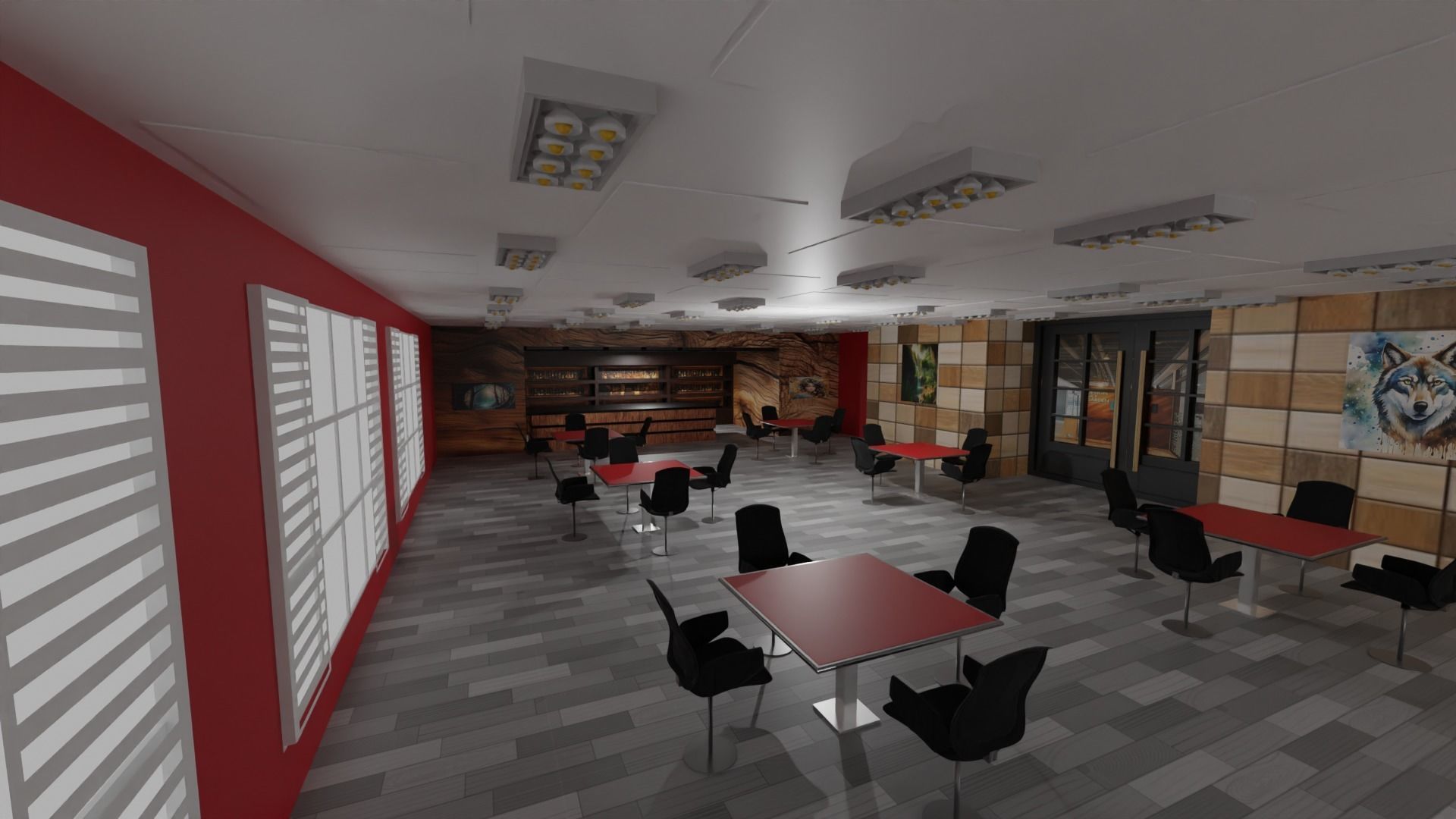 Cafe Interior Low-poly 3D model_4