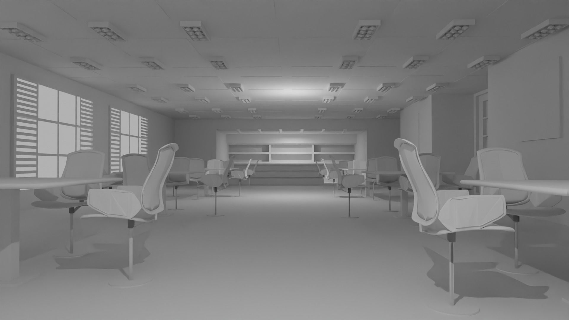 Cafe Interior No Material 3D model_5