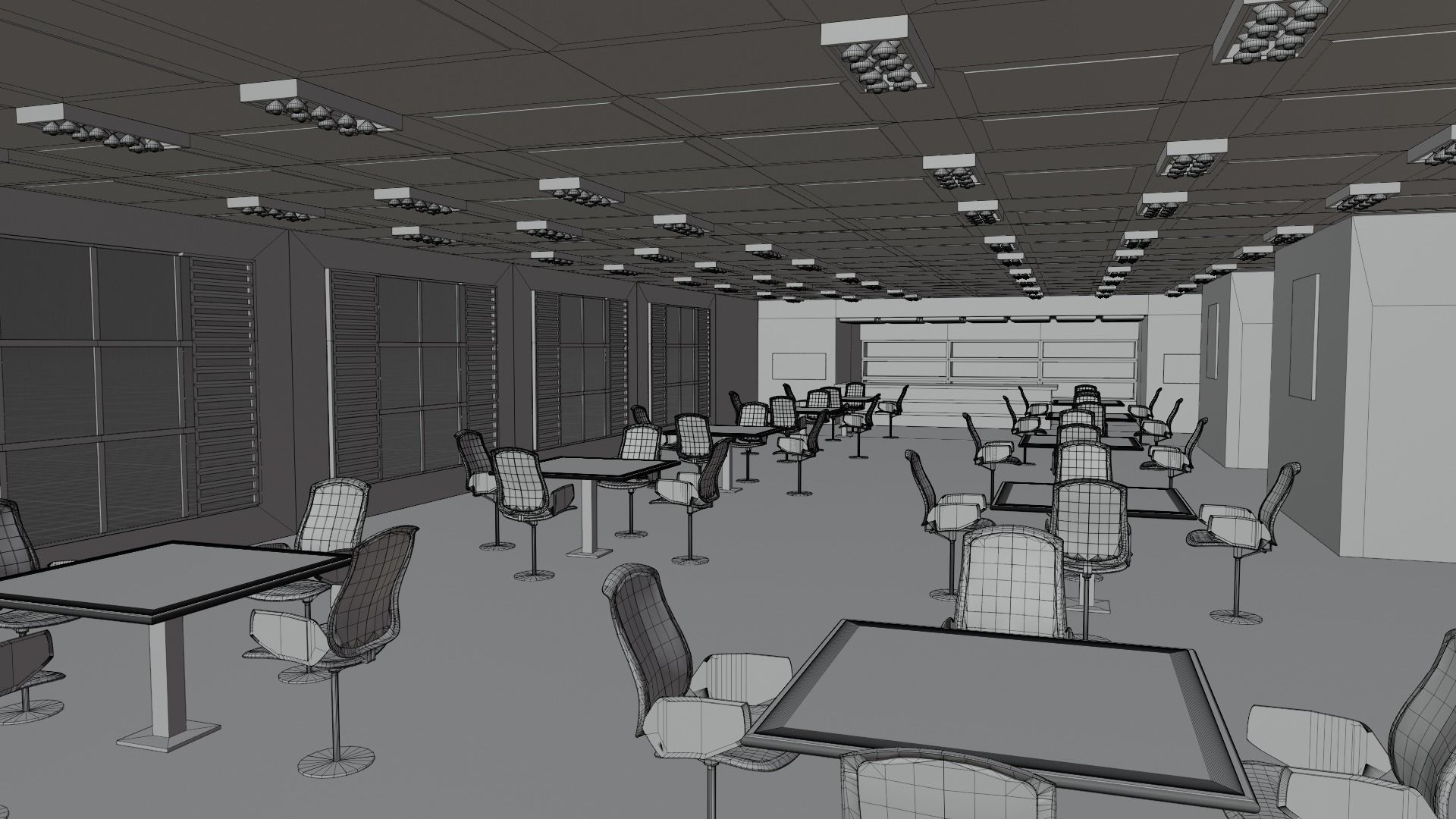 Cafe Interior No Material 3D model_8