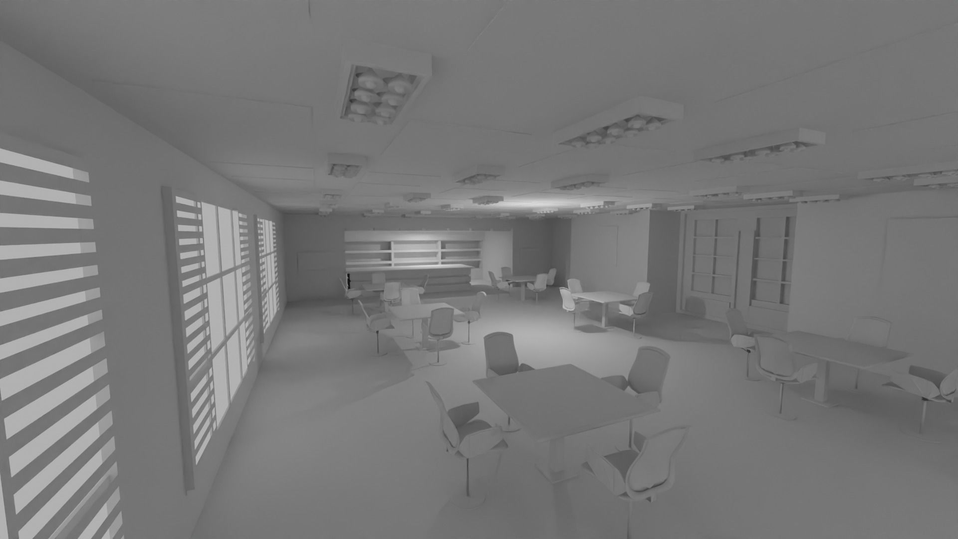 Cafe Interior No Material 3D model_4