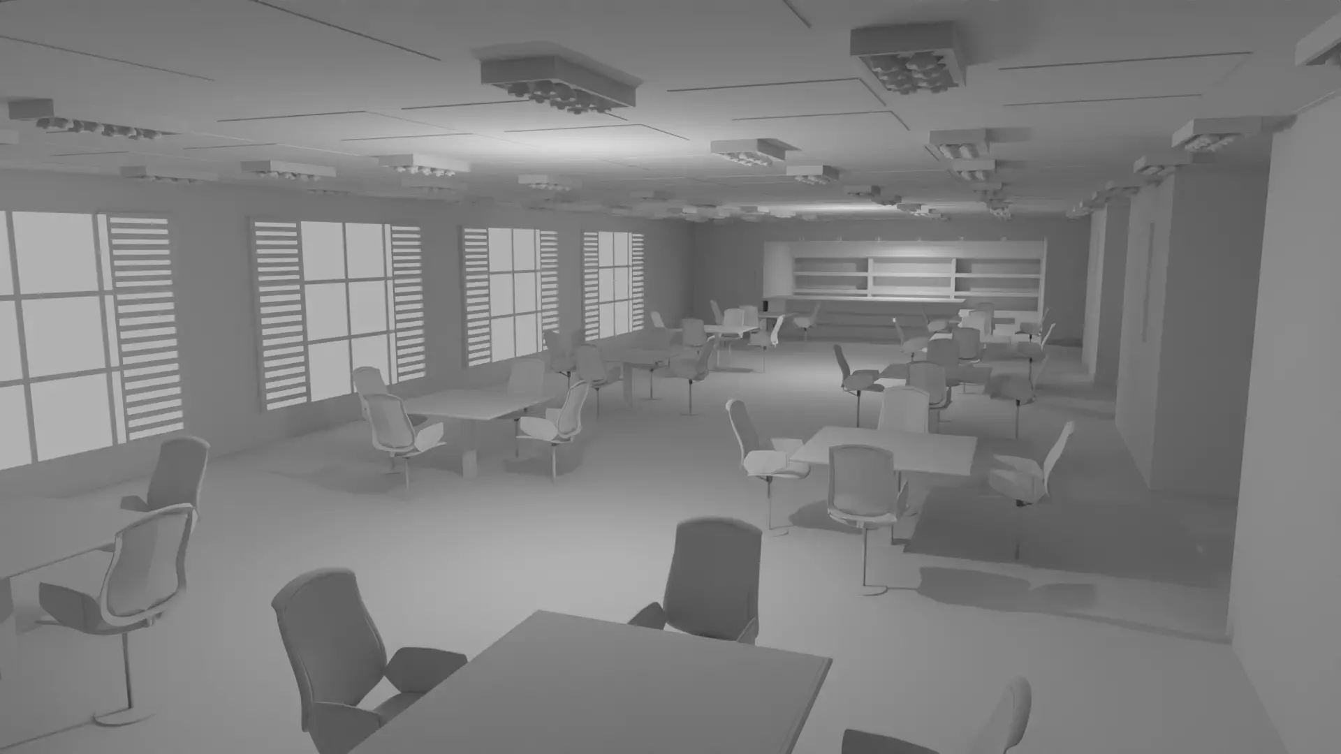 Cafe Interior No Material 3D model_0