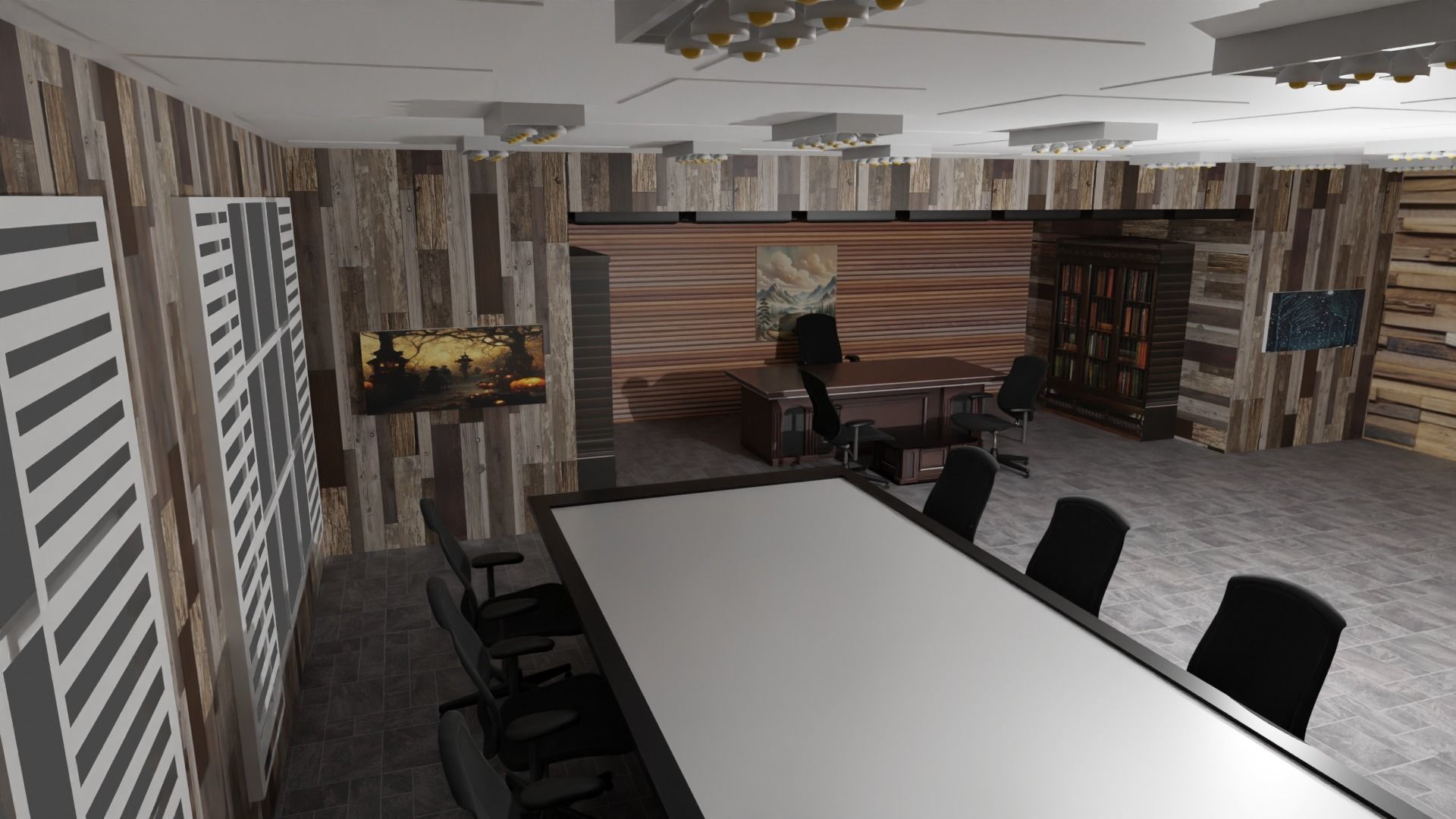 Boss Office Low-poly 3D model_6