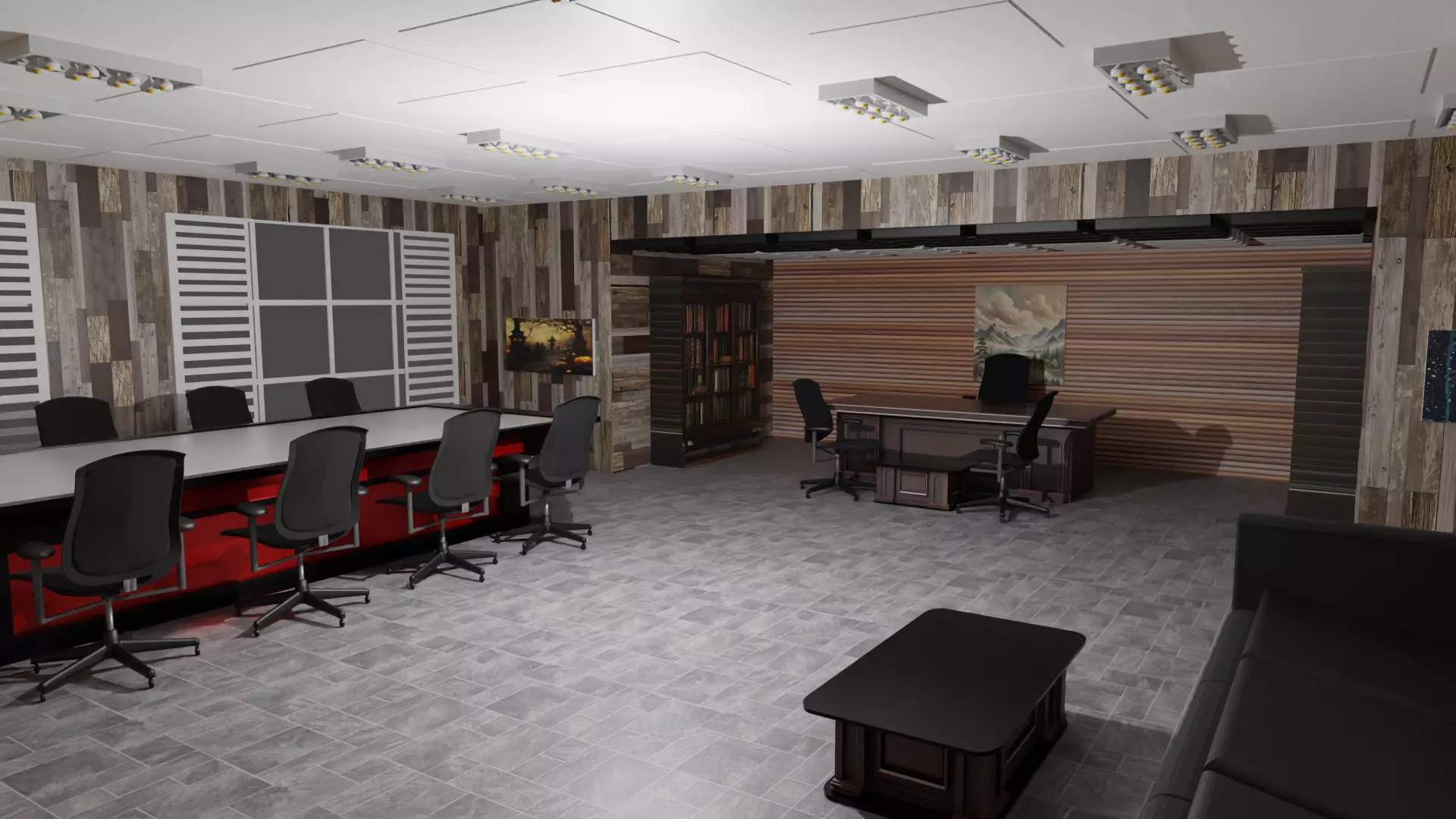 Boss Office Low-poly 3D model_0
