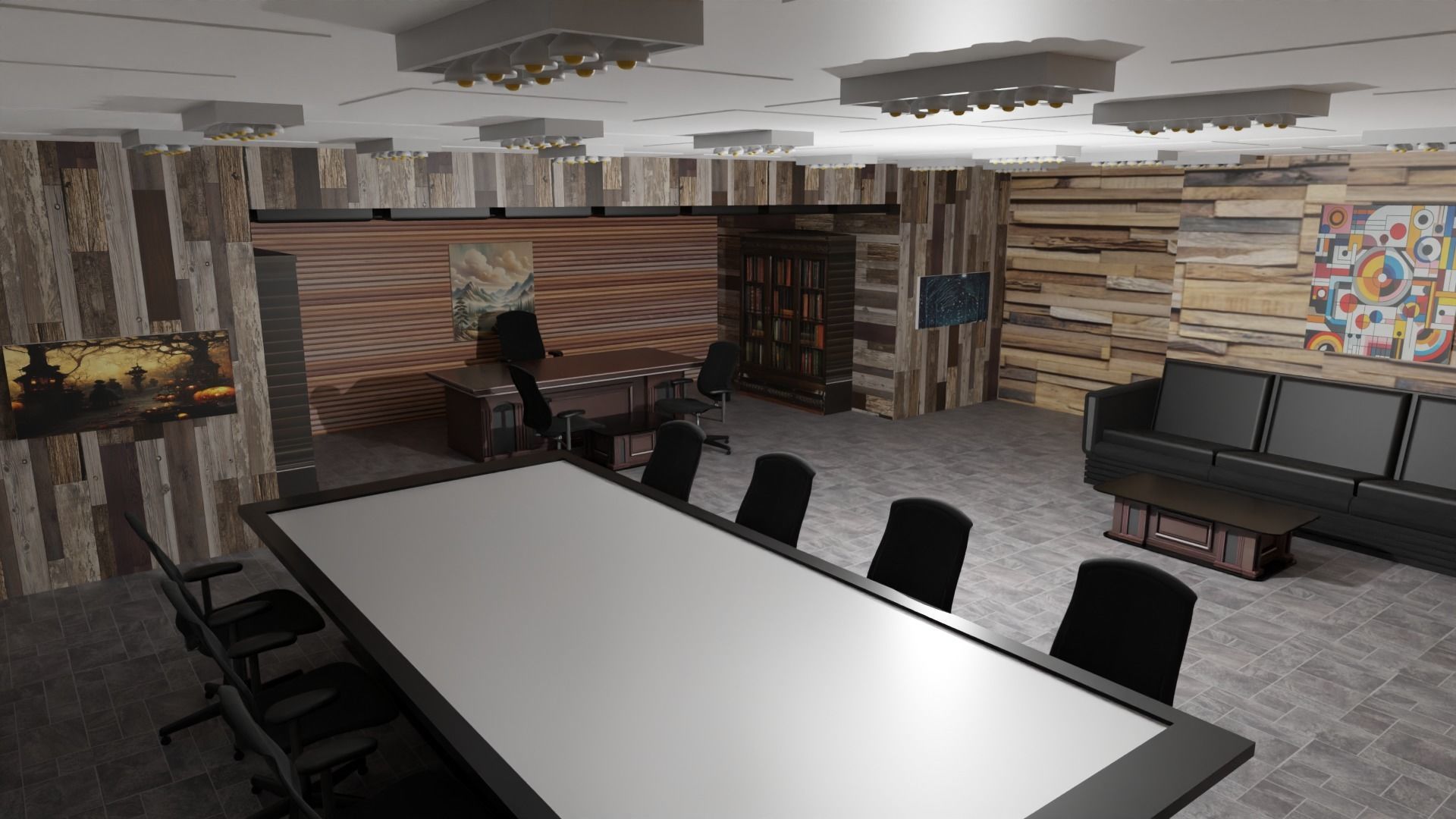 Boss Office Low-poly 3D model_4