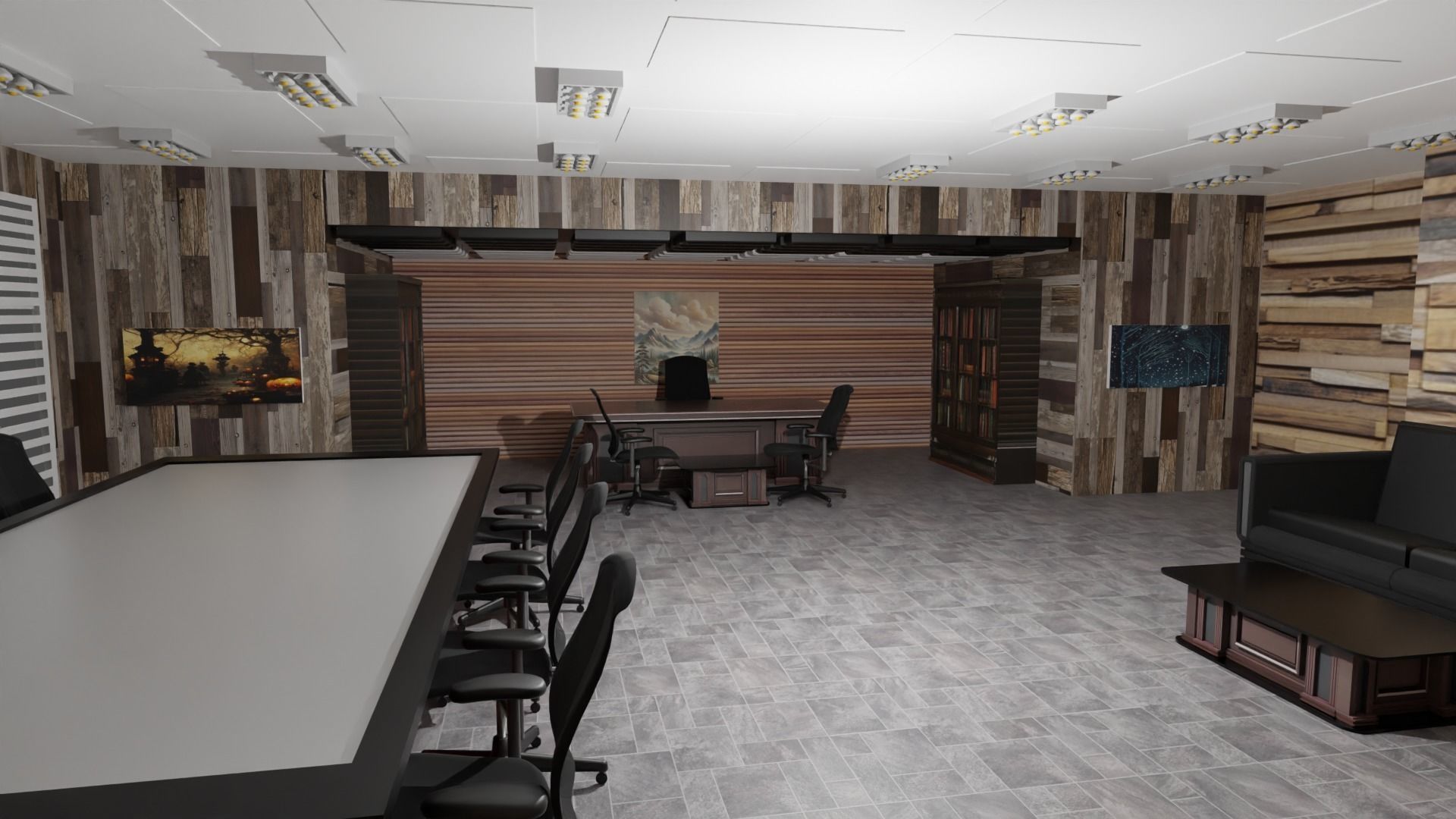 Boss Office Low-poly 3D model_1