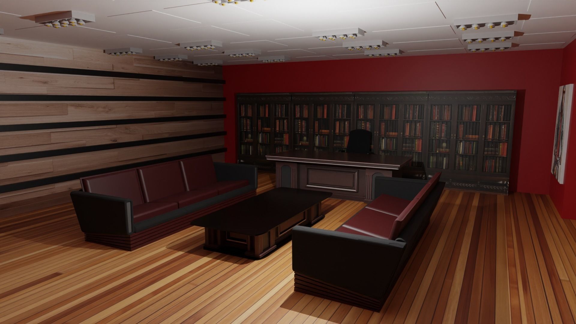 Work Office Low-poly 3D model_1