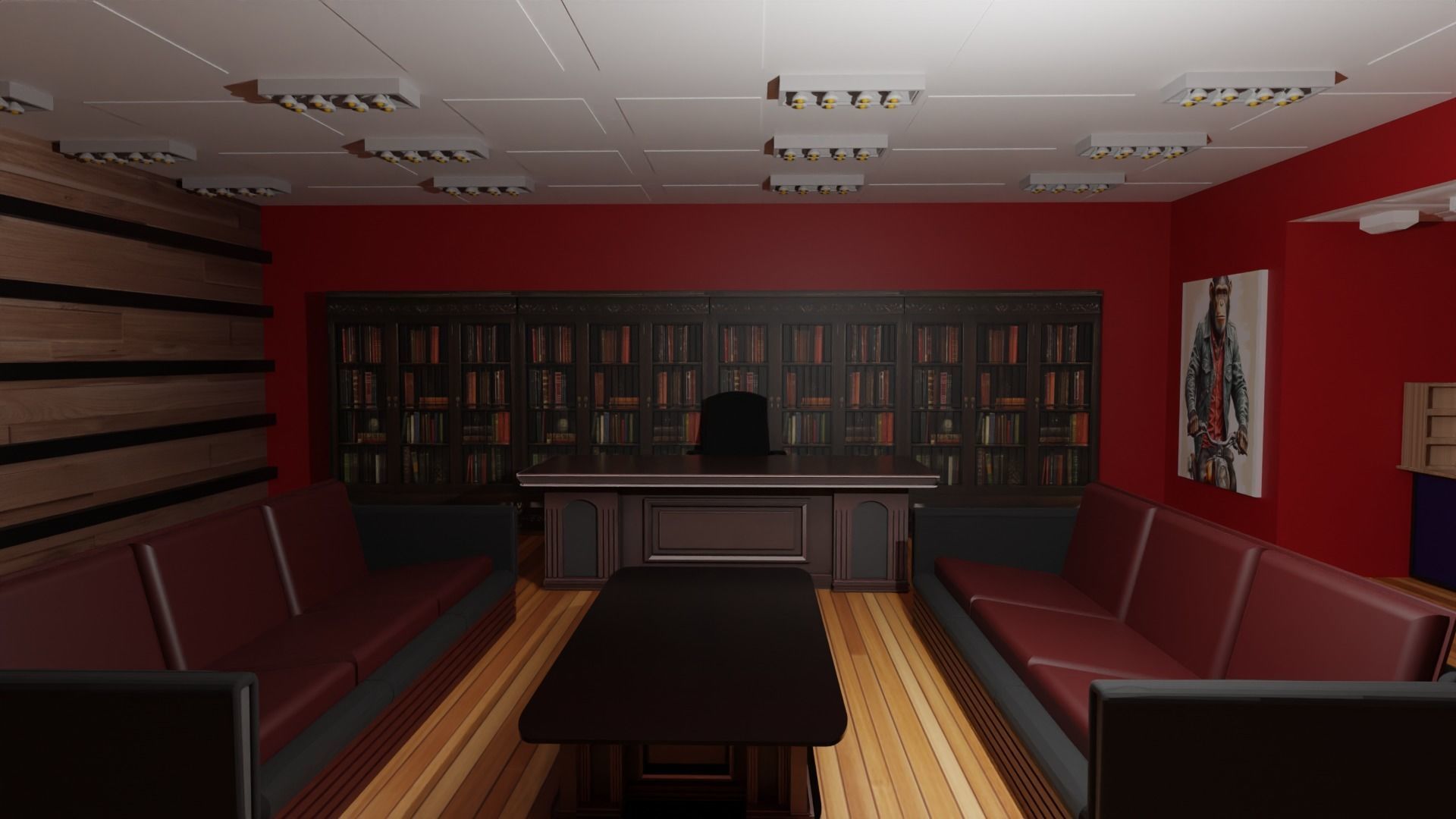 Work Office Low-poly 3D model_3