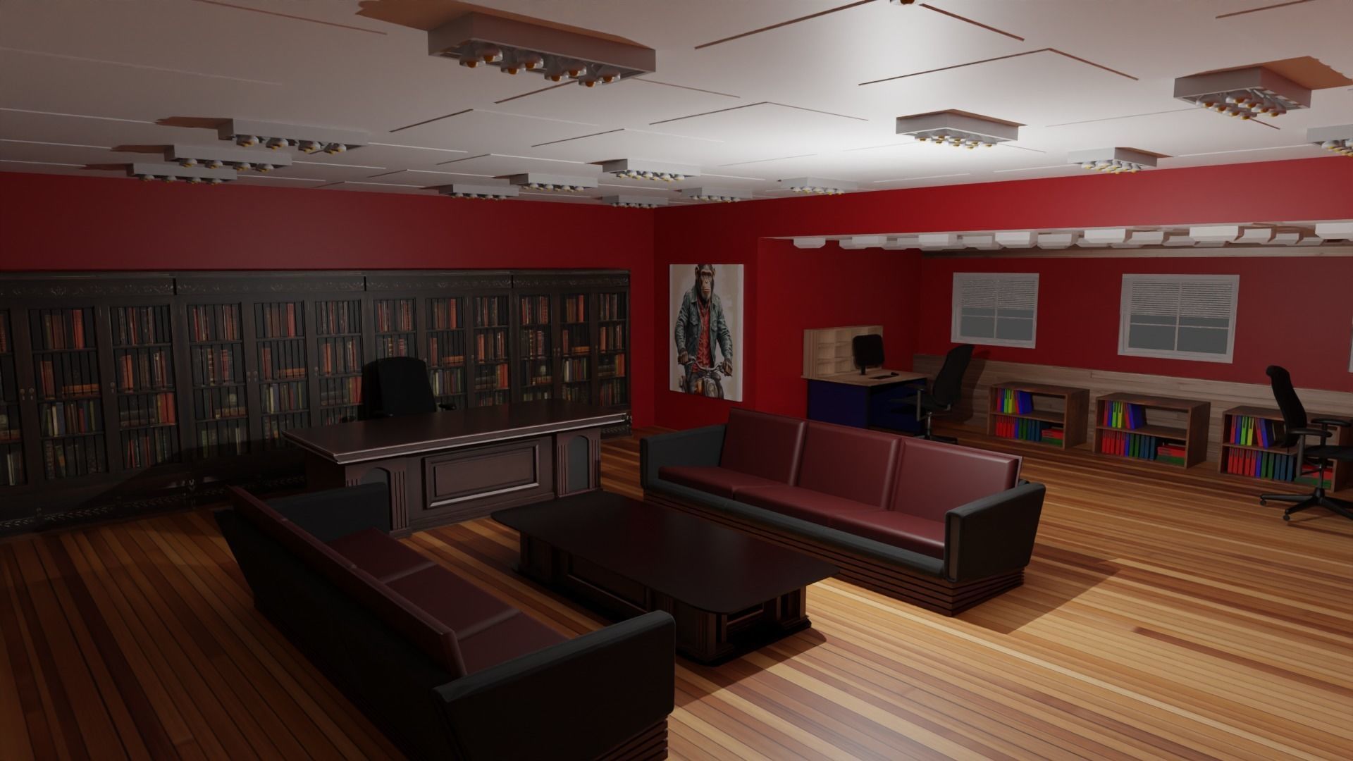 Work Office Low-poly 3D model_6