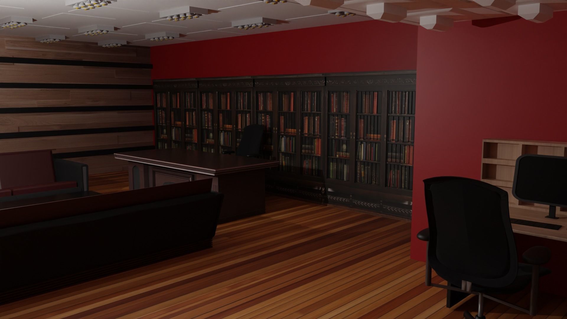 Work Office Low-poly 3D model_5