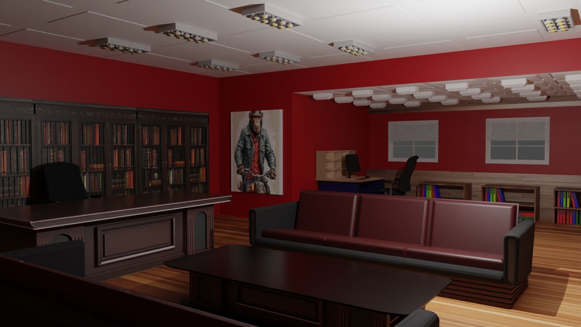 Work Office Low-poly 3D model_4