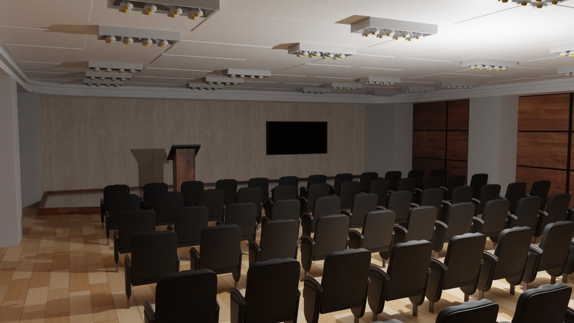 Briefing Press Room Low-poly 3D model_4